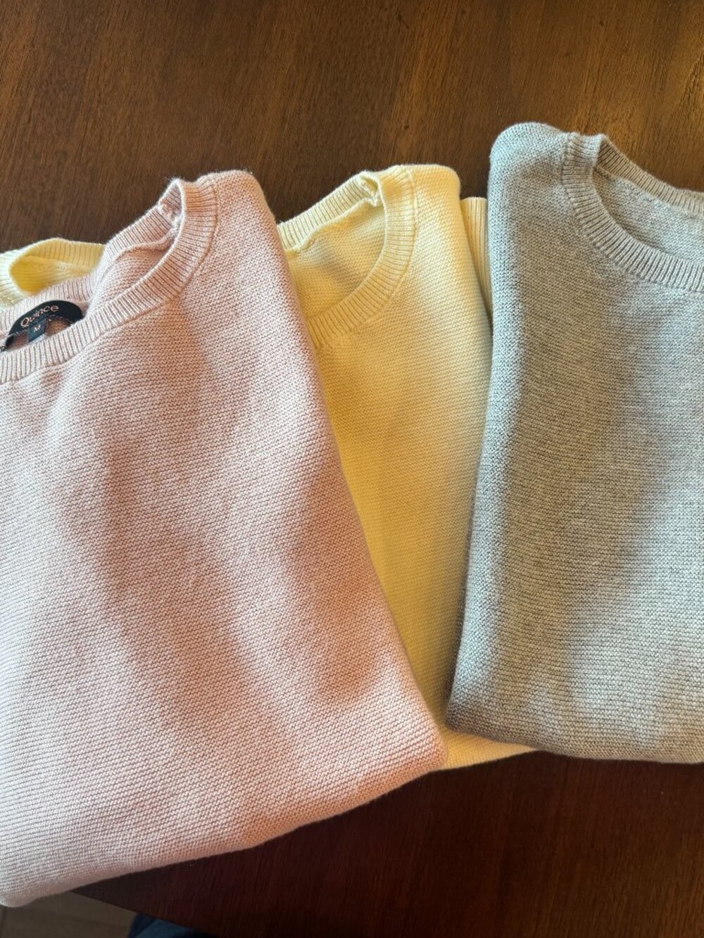 5 Quince Cotton-Cashmere Dolman Sweaters in Various Colours, Size Medium